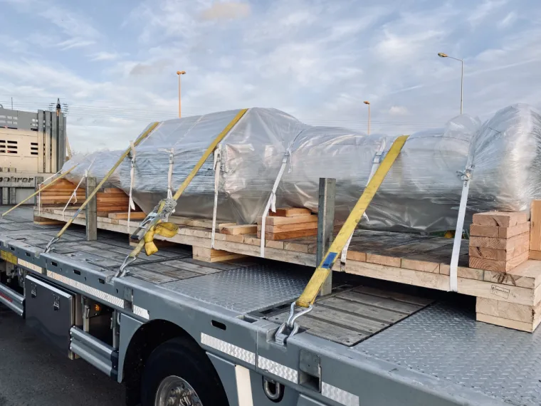 Transport d'une pièce industrielle à Dreux, Rouen, ELTS – Étienne Leloup Transport Spéciaux