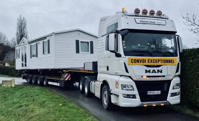 Transport d'un mobil-home à Rouen, Rouen, ELTS – Étienne Leloup Transports Spéciaux