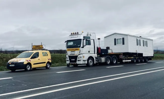 Transport d'un mobil-home à Rouen, Rouen, ELTS – Étienne Leloup Transports Spéciaux